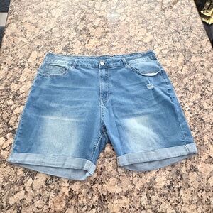 Others Follow Light Blue Jean Shorts